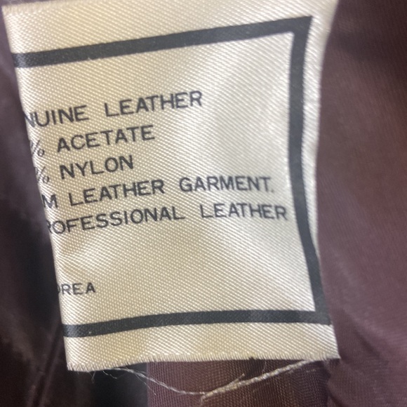 Brown leather zip front bomber jacket size 38 - Picture 13 of 16